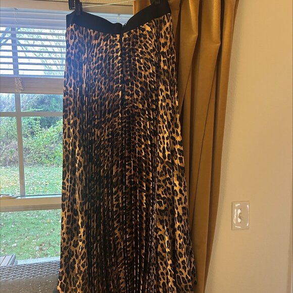 Alice + Olivia Katz Pleated Leopard Maxi Skirt - NWT - Picture 3 of 4